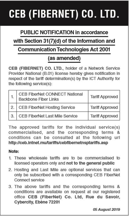 Fibernet Notice